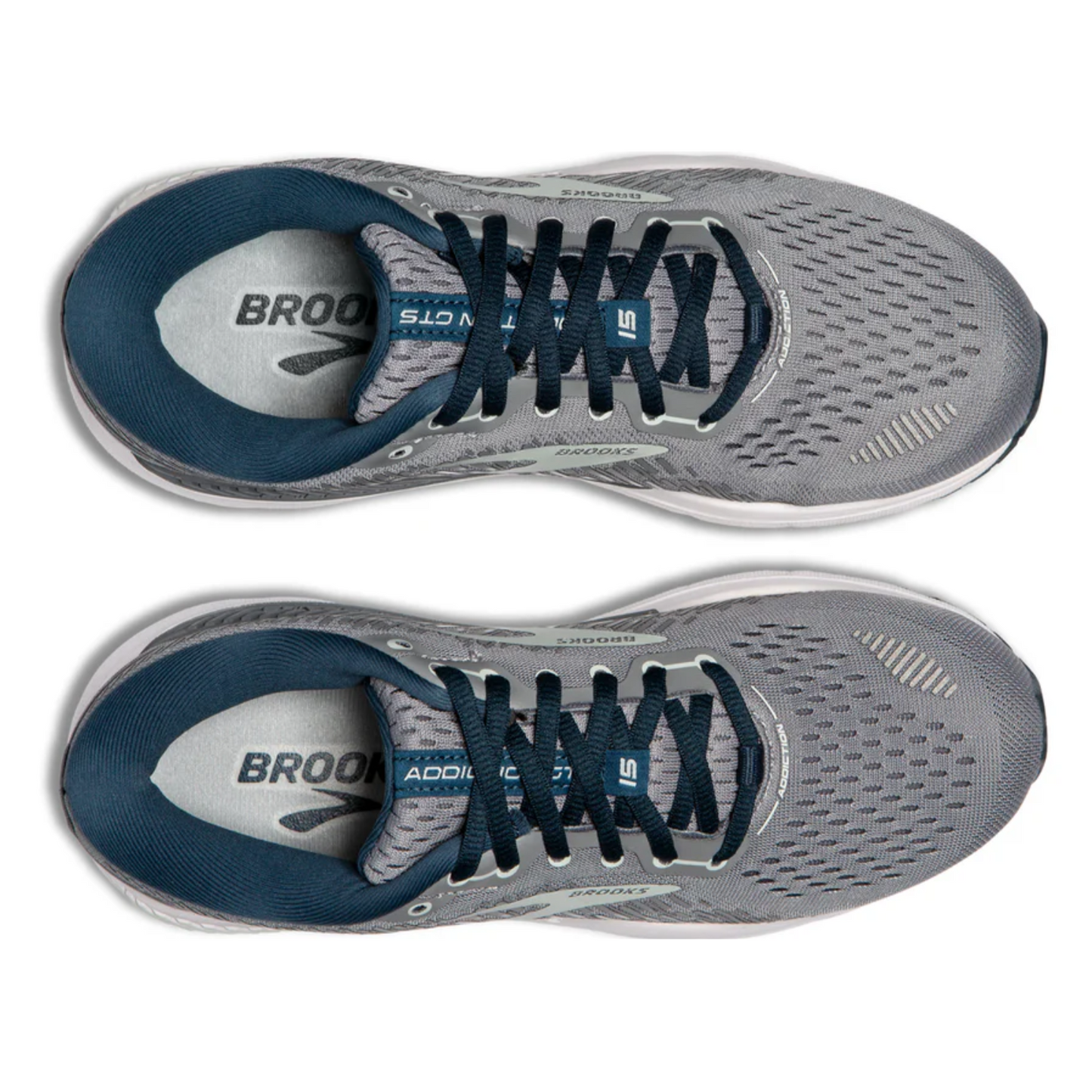 Brooks Women's Addiction 15 (D) Grey / Navy / Aqua - shoeguru-au