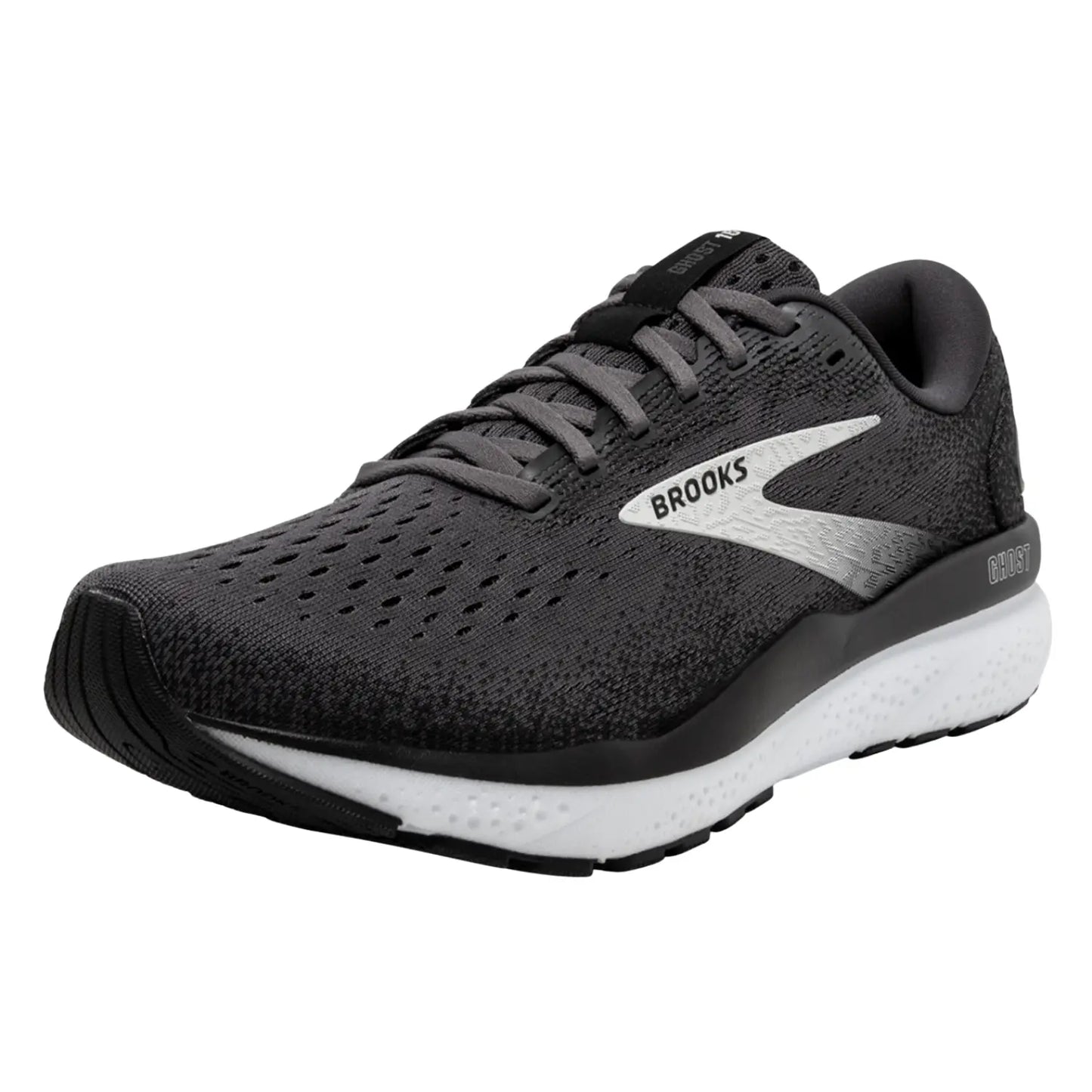 Brooks Men's Ghost 16 (2E) Black / White - shoeguru-au