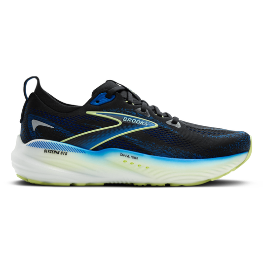 Brooks Men’s Glycerin GTS 22 Black / Cobalt / Neon Yellow - shoeguru-au