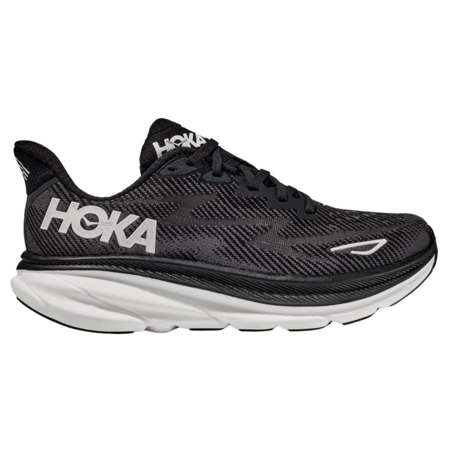 Hoka Women's Clifton 9 (B) Black / White - shoeguru-au
