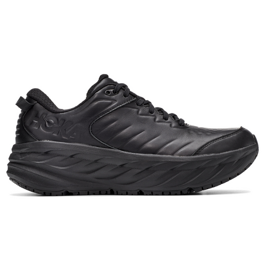 Hoka Men's Bondi SR (D) Black Leather - shoeguru-au