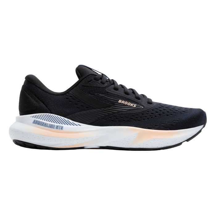 Brooks Women's Adrenaline GTS 24 (B) Black / Peach / Peacoat — Black / Peach / Peacoat
