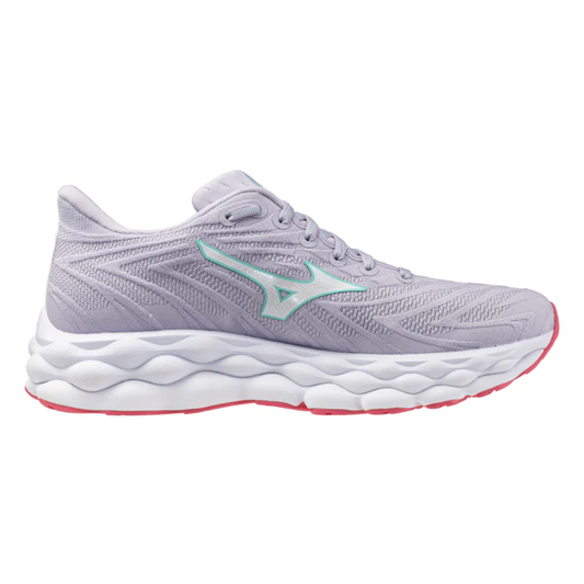 Mizuno Women's Wave Sky 8 (B) Thistle / White / Camellia Rose - shoeguru-au