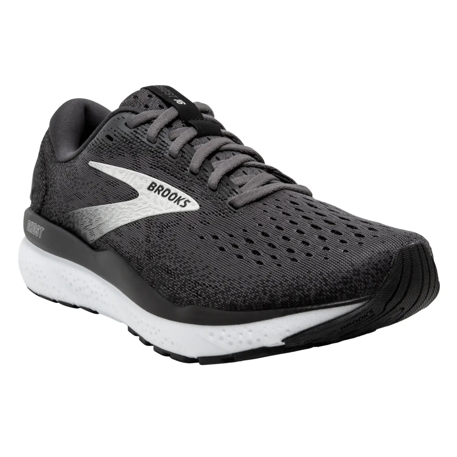Brooks Men's Ghost 16 (2E) Black / White - shoeguru-au