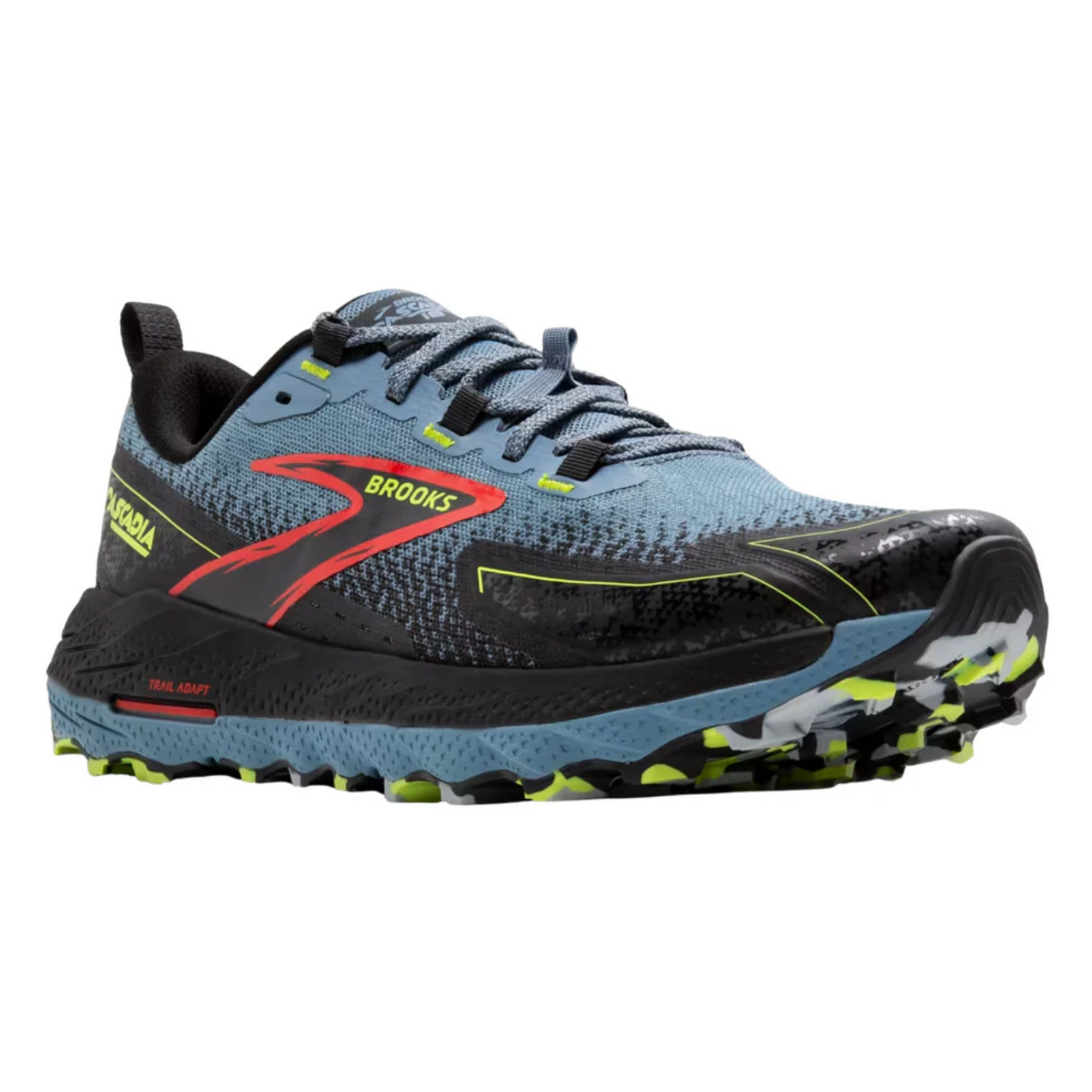 Brooks Men's Cascadia 18 (2E) Citadel / Ebony / Lime - shoeguru-au