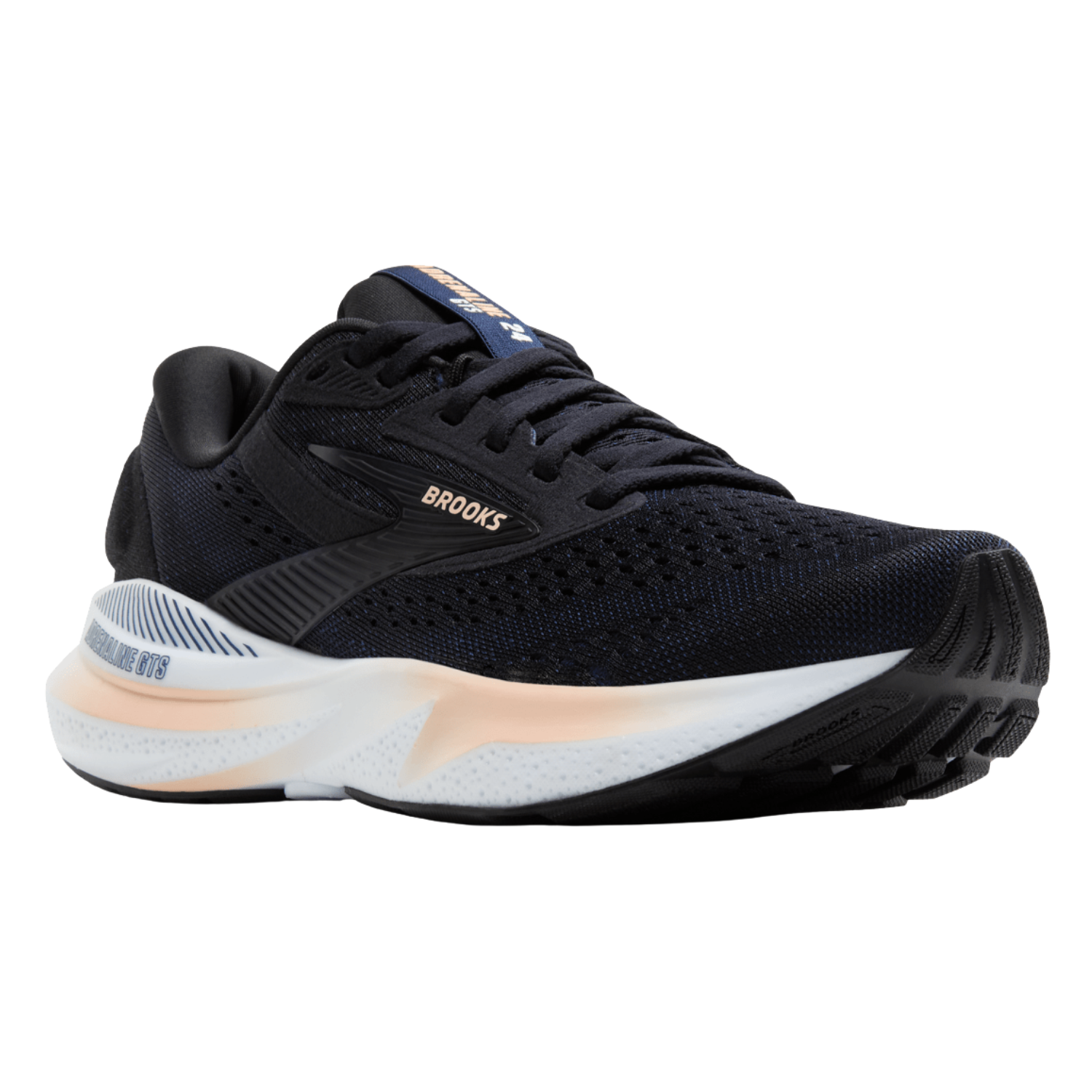 Brooks Women's Adrenaline GTS 24 (B) Black / Peach / Peacoat - shoeguru-au