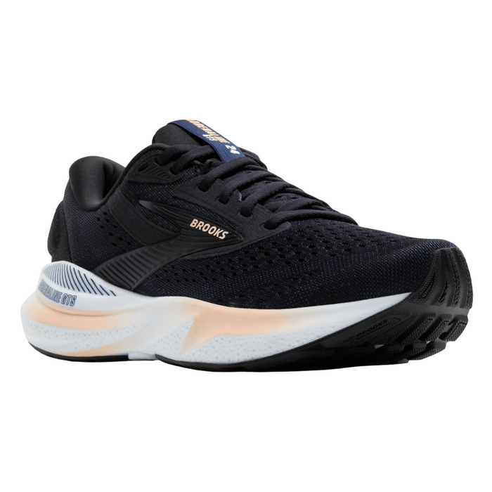 Brooks Women's Adrenaline GTS 24 (B) Black / Peach / Peacoat — Black / Peach / Peacoat