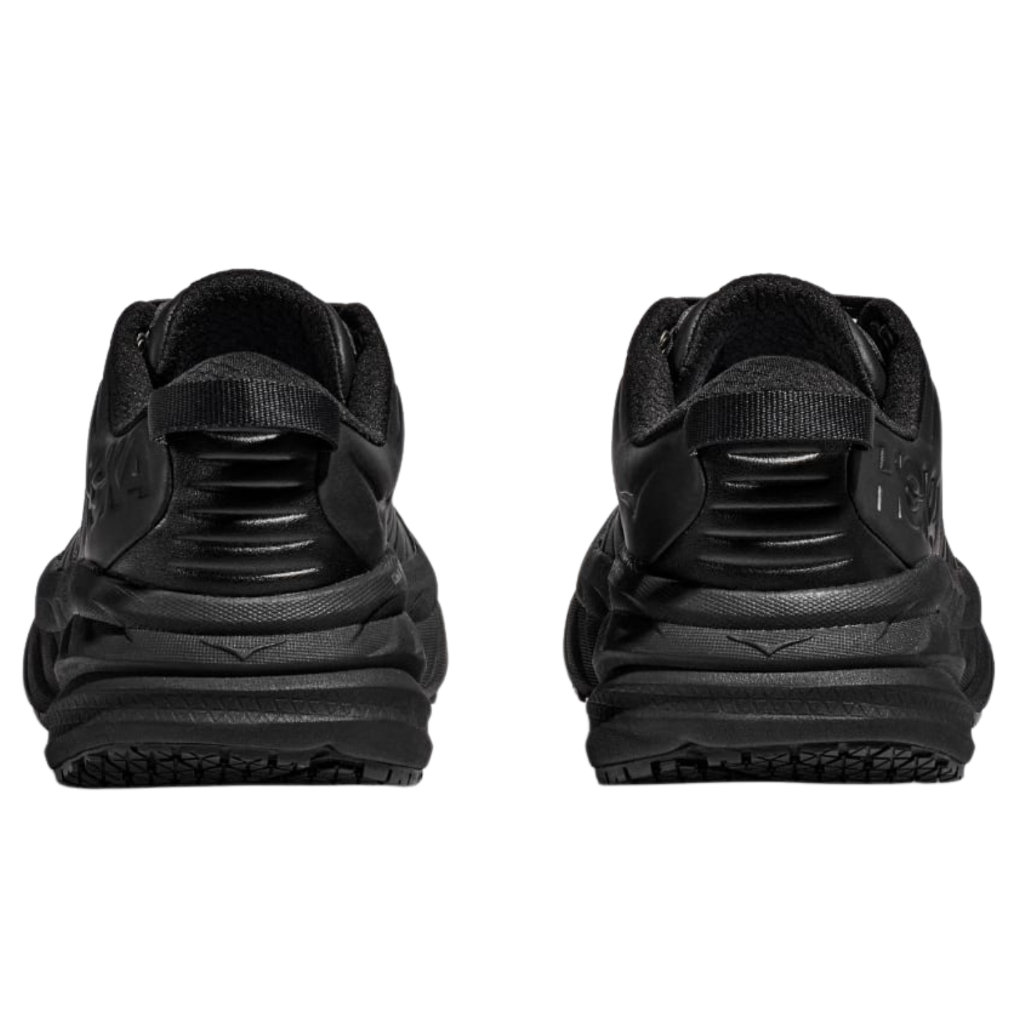 Hoka Men's Bondi SR (D) Black Leather - shoeguru-au