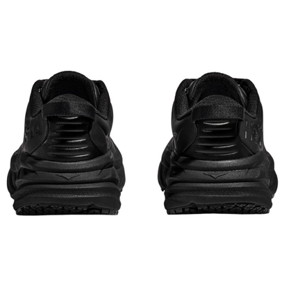 Hoka Women's Bondi SR (D) Black Leather - shoeguru-au