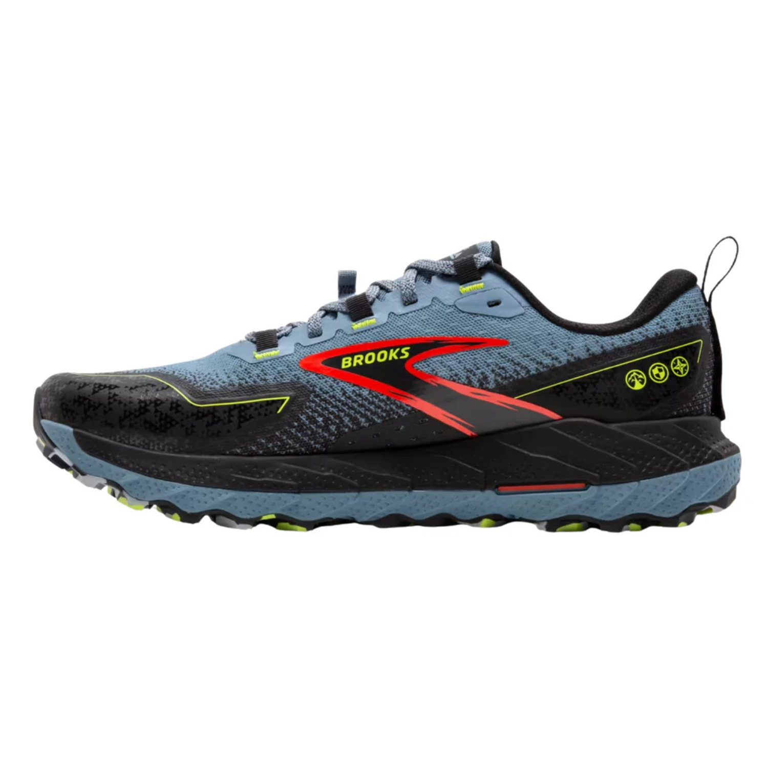 Brooks Men's Cascadia 18 (2E) Citadel / Ebony / Lime - shoeguru-au