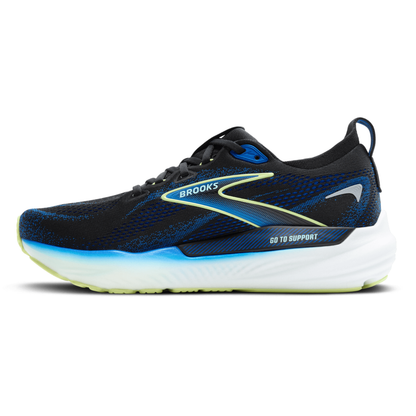 Brooks Men’s Glycerin GTS 22 Black / Cobalt / Neon Yellow - shoeguru-au