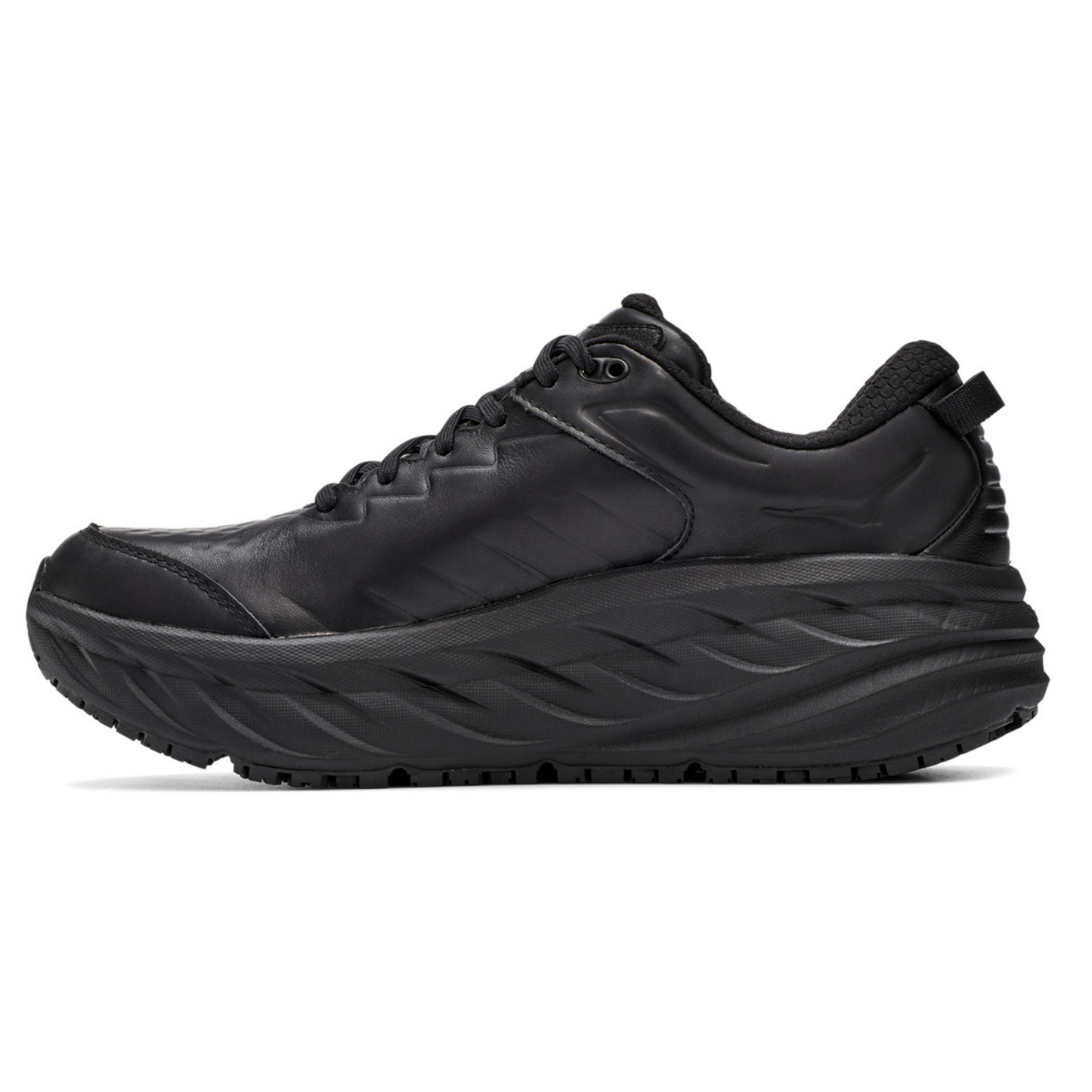 Hoka Men's Bondi SR (D) Black Leather - shoeguru-au