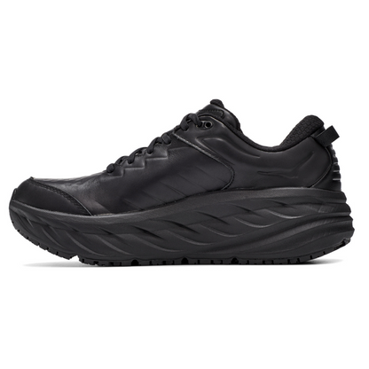 Hoka Men's Bondi SR (D) Black Leather - shoeguru-au