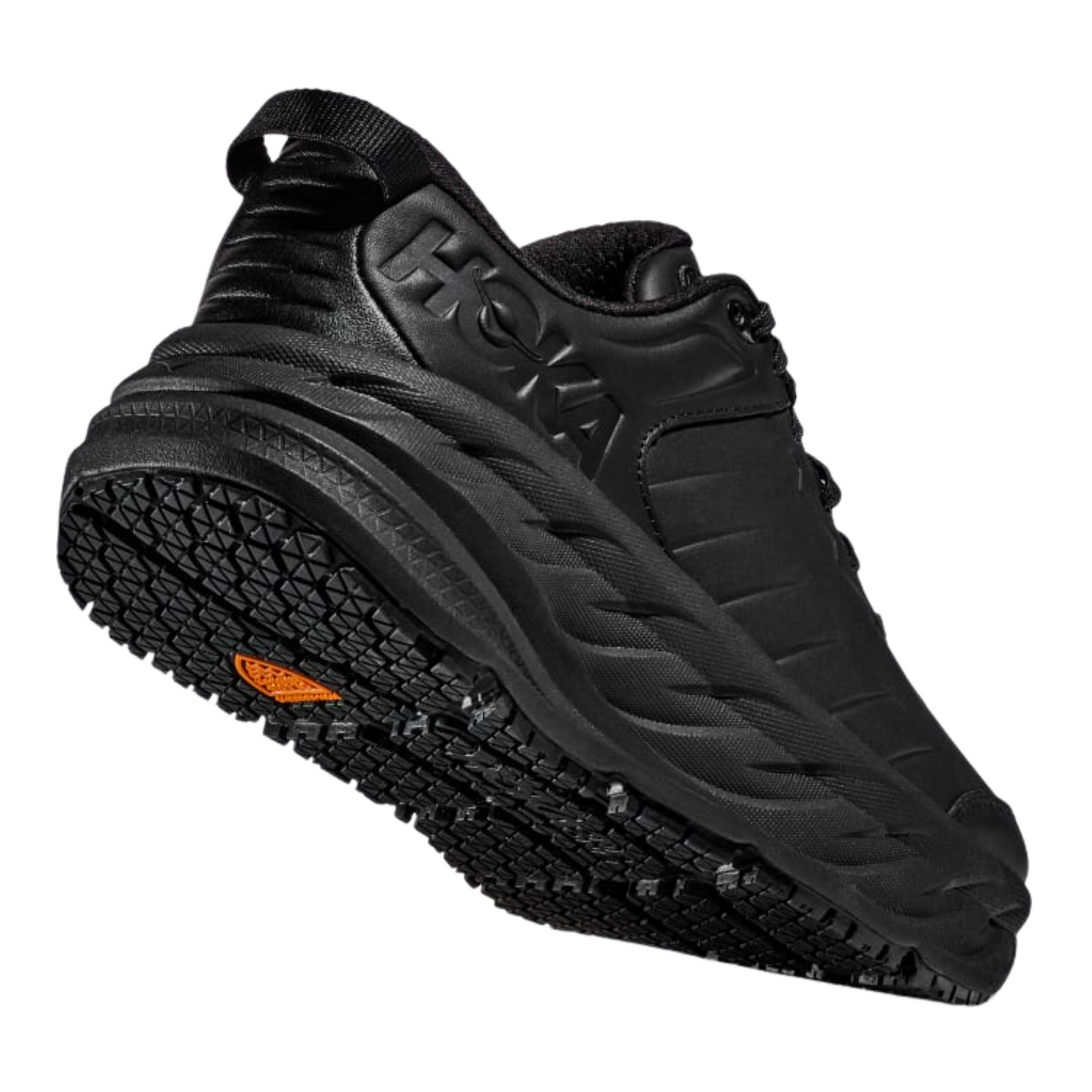 Hoka Women's Bondi SR (D) Black Leather - shoeguru-au