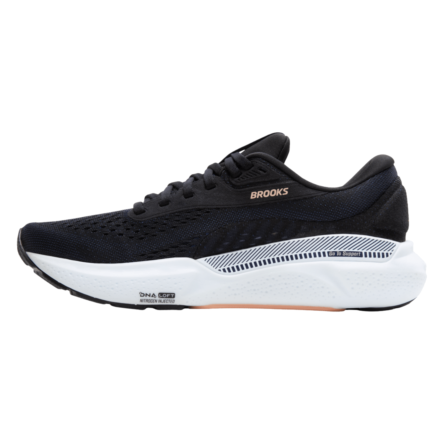 Brooks Women's Adrenaline GTS 24 (B) Black / Peach / Peacoat - shoeguru-au