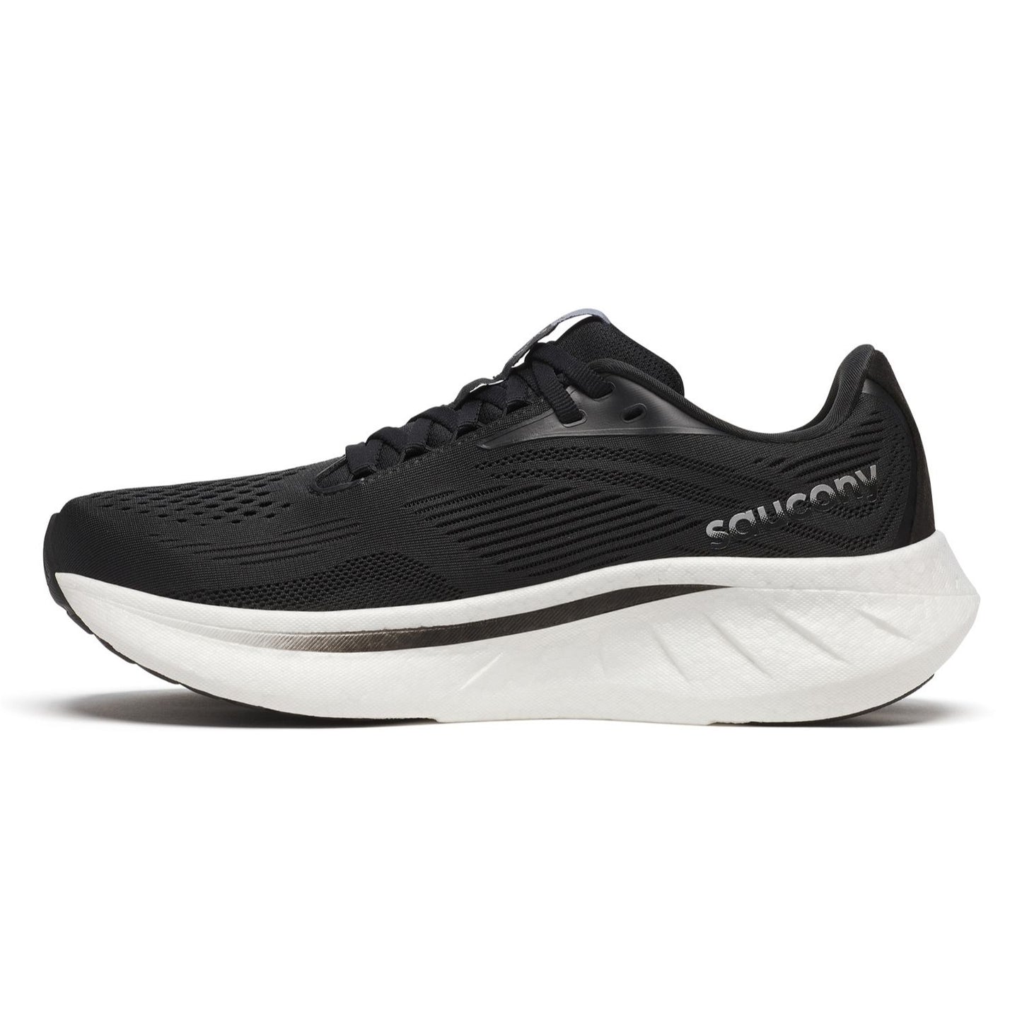 Saucony Women's Ride 18 (D) Black / White - shoeguru-au