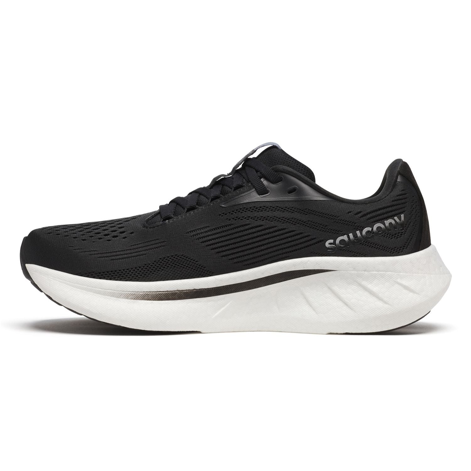 Saucony Women's Ride 18 (D) Black / White - shoeguru-au