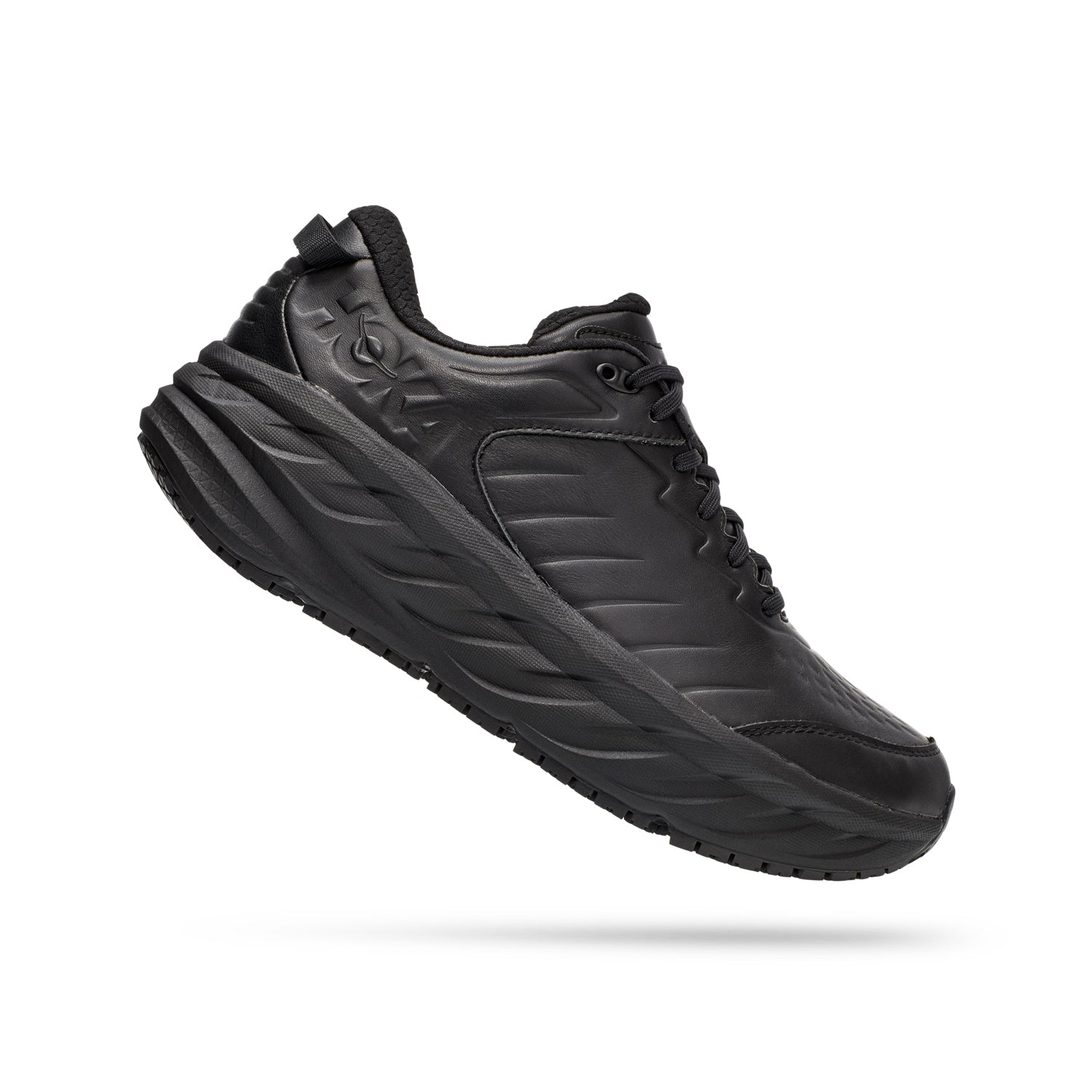 Hoka Men's Bondi SR (D) Black Leather - shoeguru-au