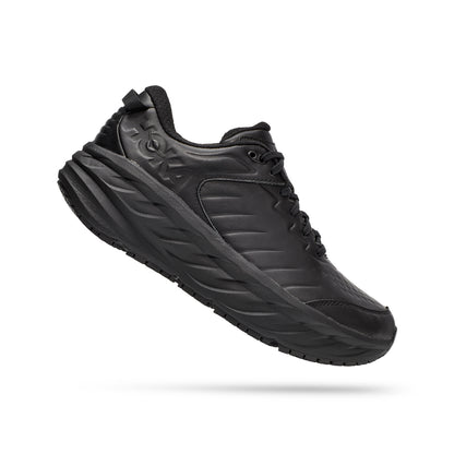 Hoka Men's Bondi SR (D) Black Leather - shoeguru-au