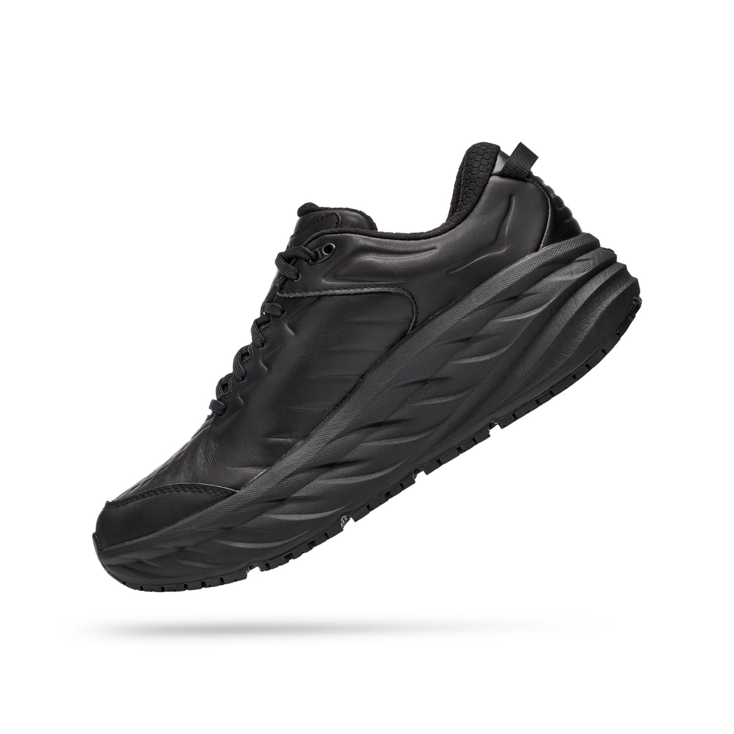 Hoka Men's Bondi SR (D) Black Leather - shoeguru-au
