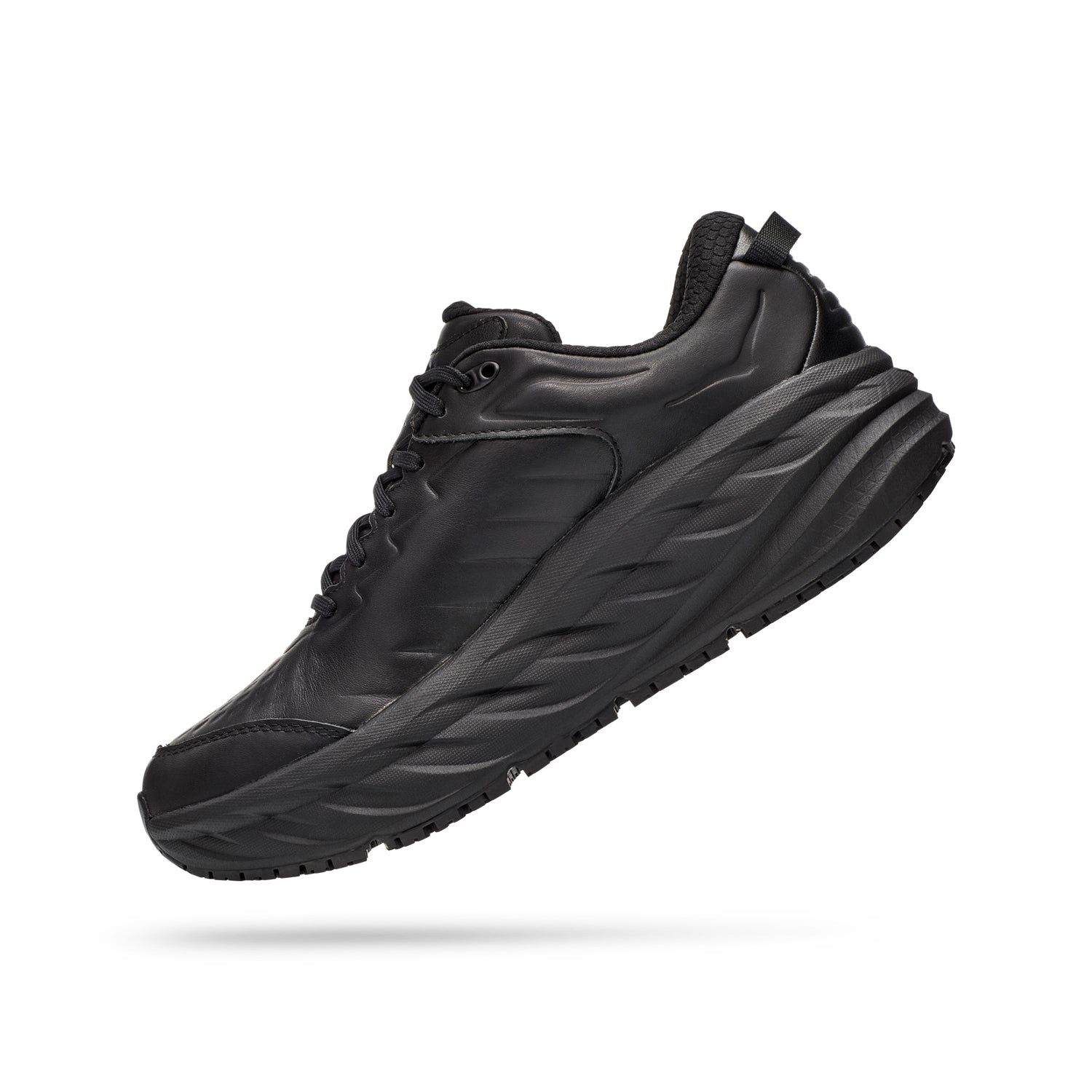 Hoka Men's Bondi SR (D) Black Leather - shoeguru-au
