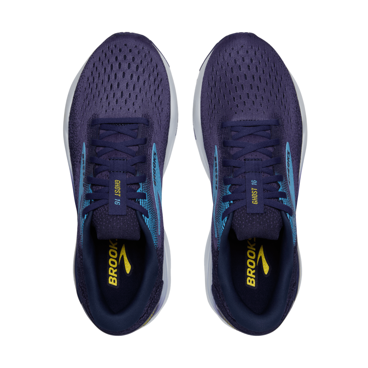 Brooks Men's Ghost 16 (D) Blue / Bonnie Blue / Yellow - shoeguru-au