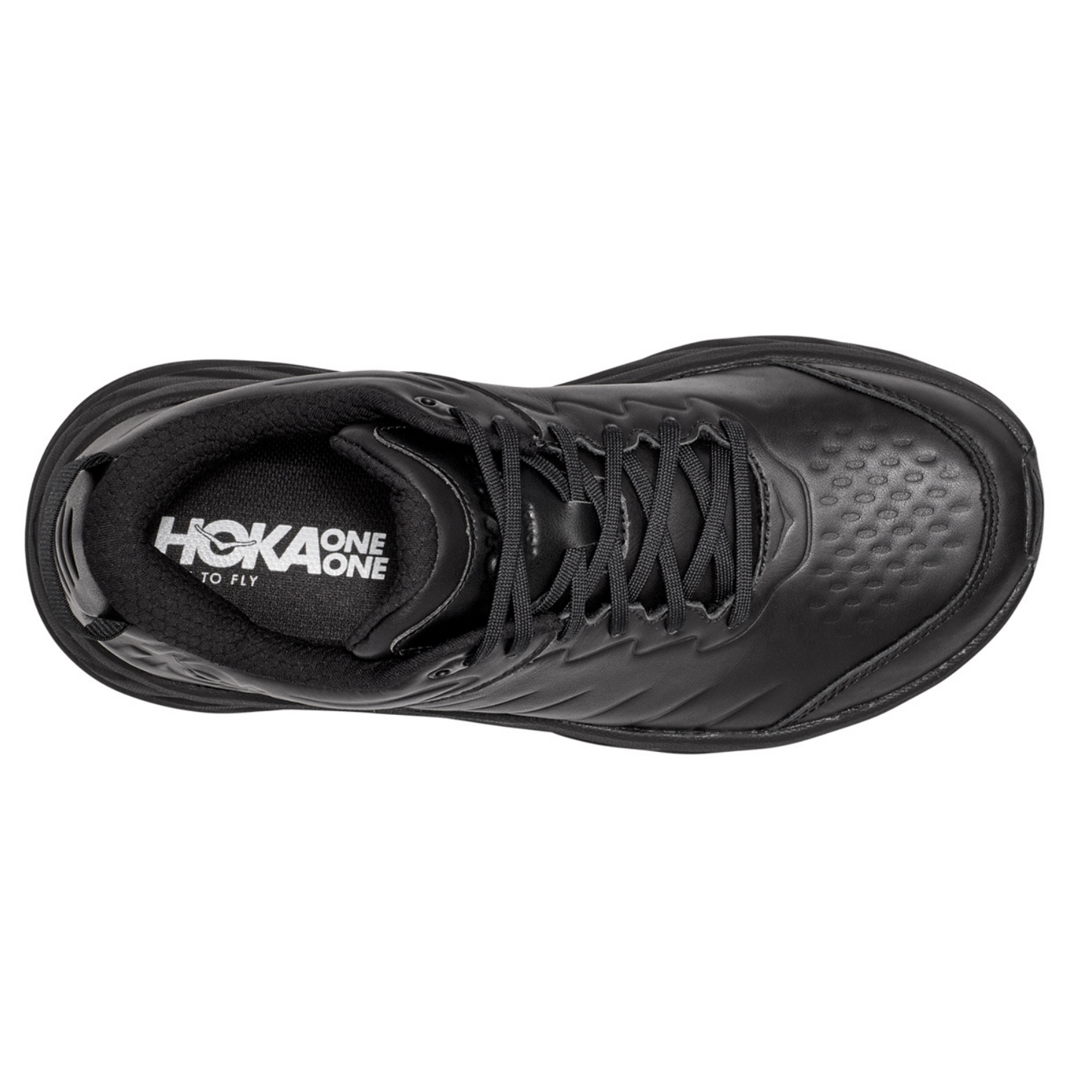 Hoka Men's Bondi SR (D) Black Leather - shoeguru-au