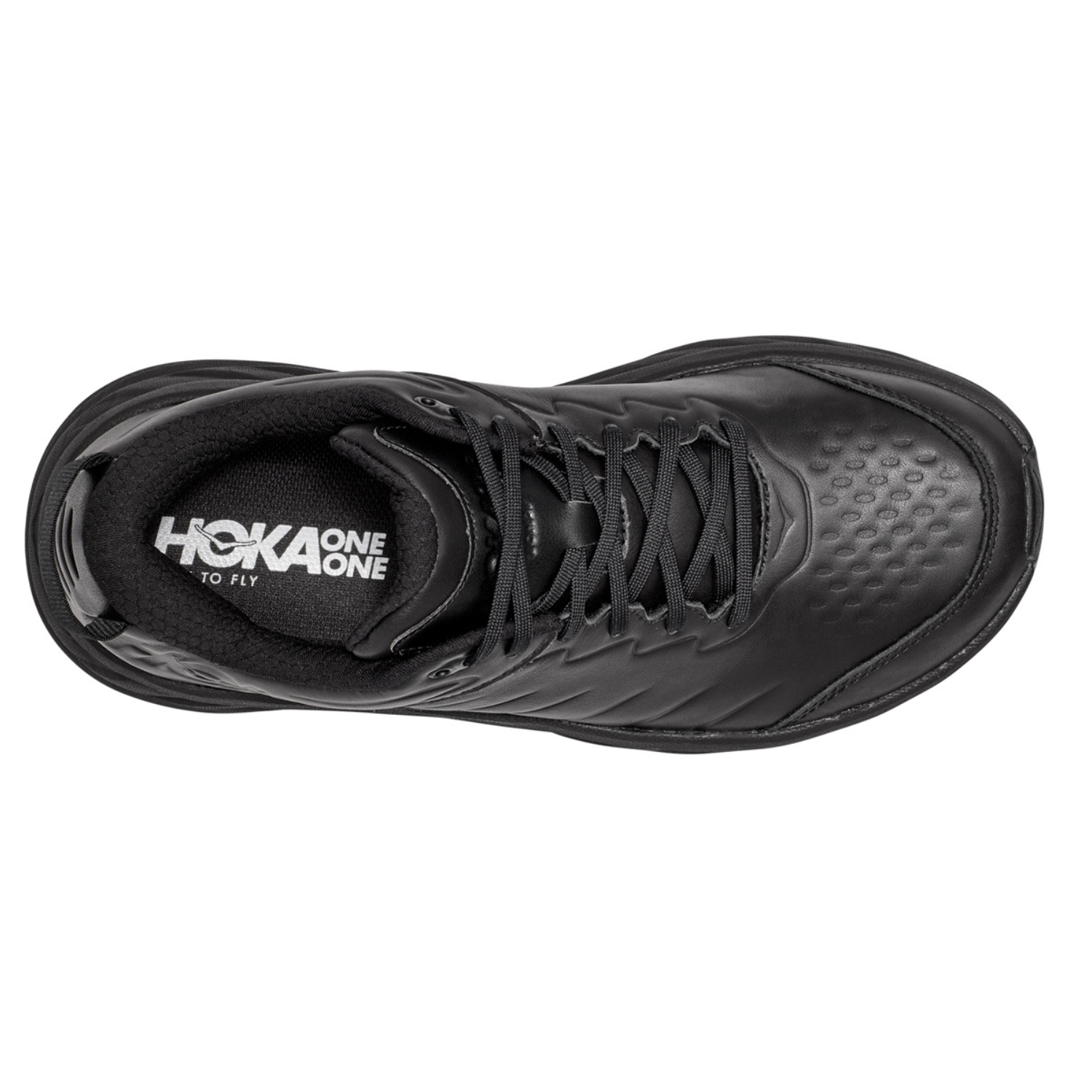 Hoka Men's Bondi SR (D) Black Leather - shoeguru-au