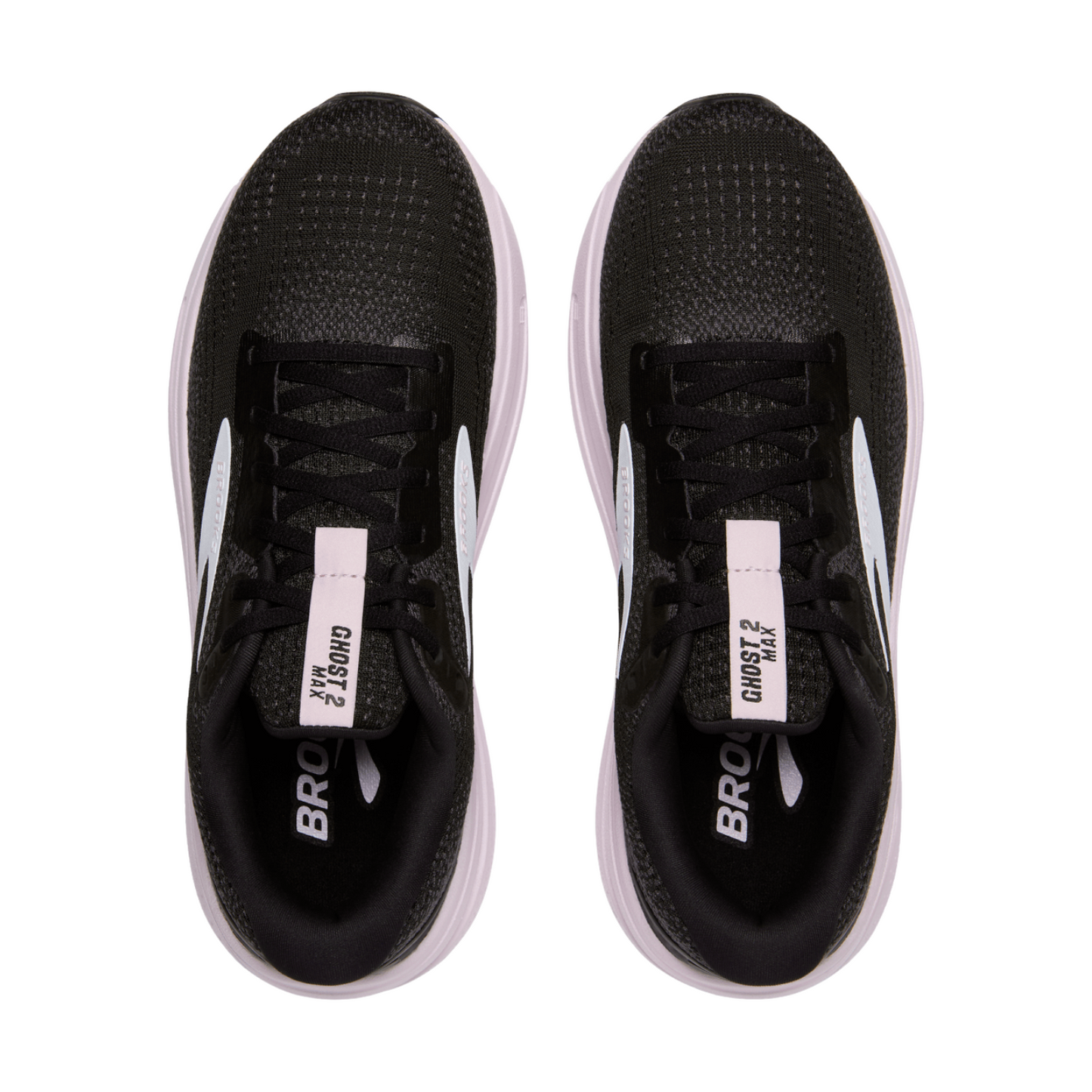 Brooks Women’s Ghost Max 2 (B) Black / White / Orchid Ice - shoeguru-au