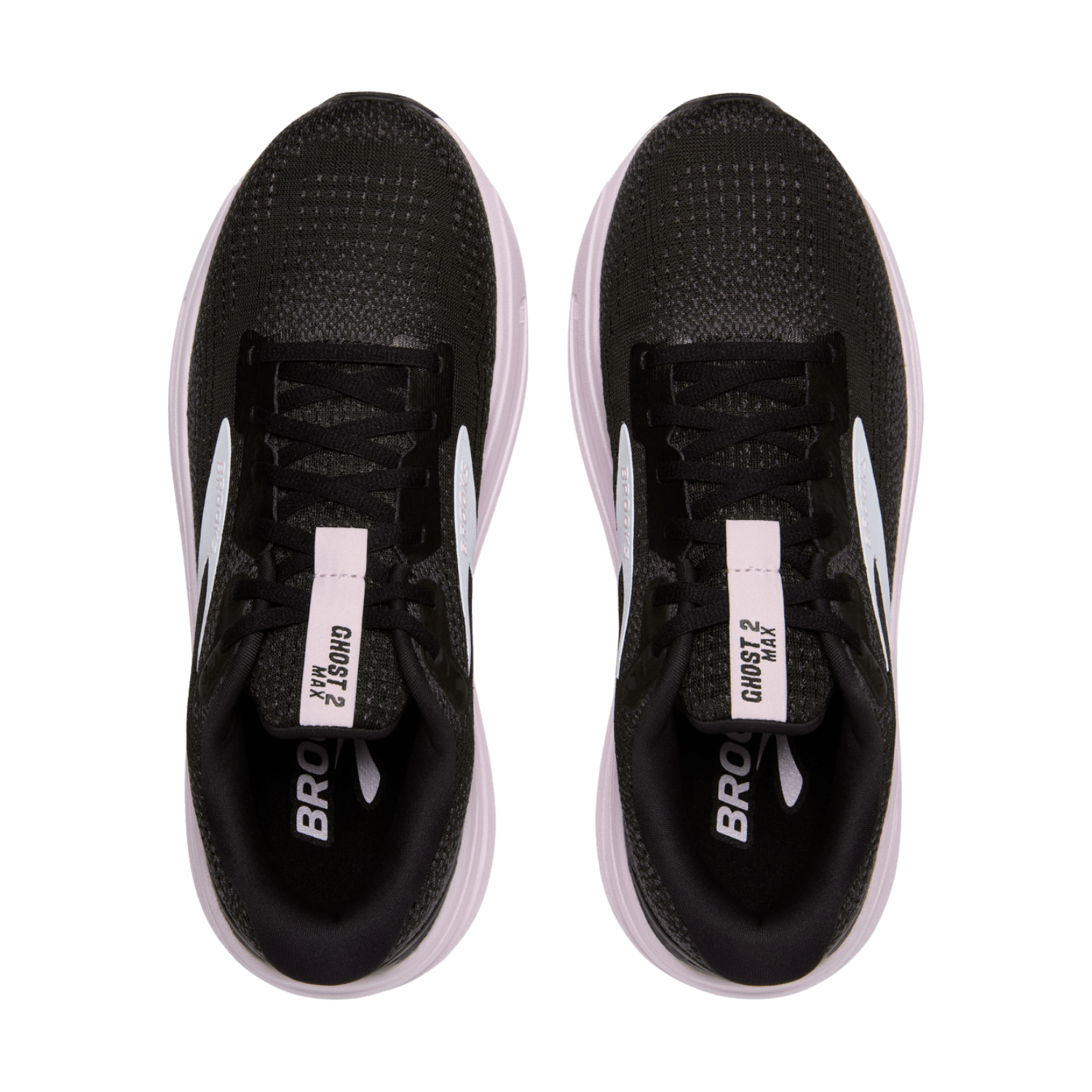 Brooks Women’s Ghost Max 2 (B) Black / White / Orchid Ice - shoeguru-au