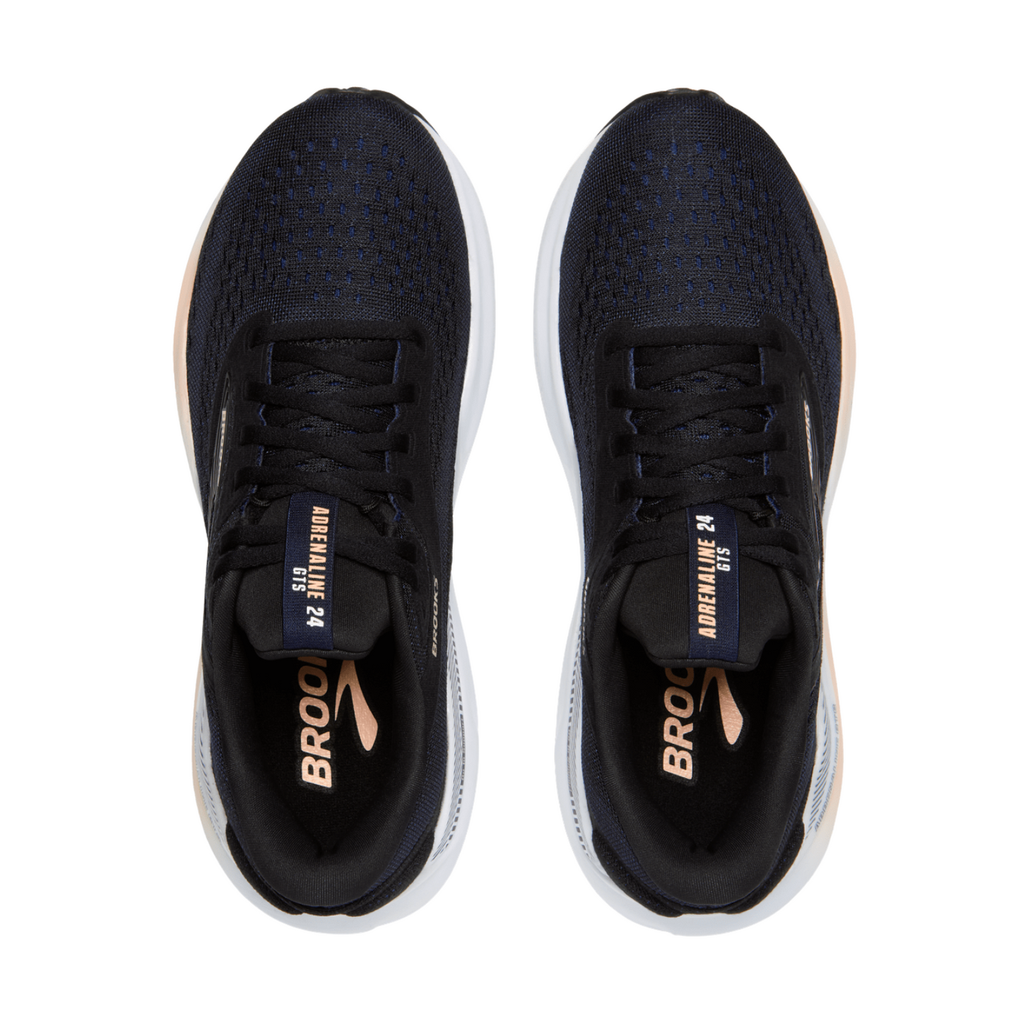 Brooks Women's Adrenaline GTS 24 (B) Black / Peach / Peacoat - shoeguru-au
