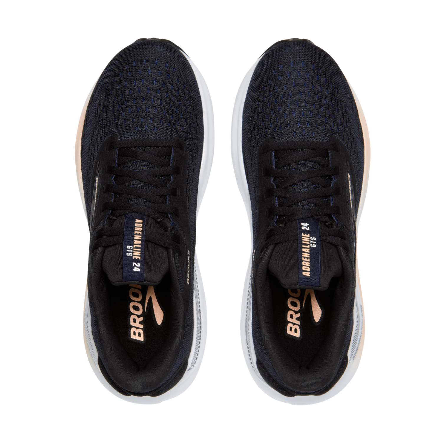 Brooks Women's Adrenaline GTS 24 (B) Black / Peach / Peacoat - shoeguru-au