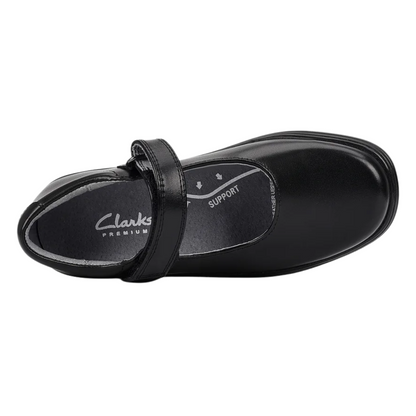 Clarks Indulge Junior (D) Black - shoeguru-au