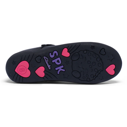 Clarks Bonnie (D) Black / Shopkins - shoeguru-au