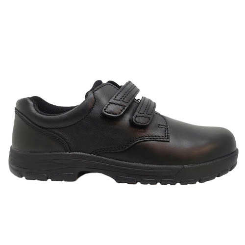 Ascent Academy Junior (D) Black Leather with velcro style closure - shoeguru-au