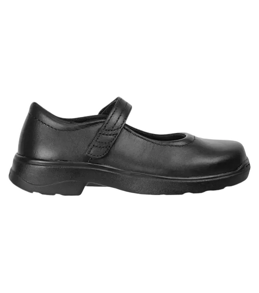 Ascent Adela Youth (B) Black Mary Jane Style with Hook & Look Fastening Strap - shoeguru-au