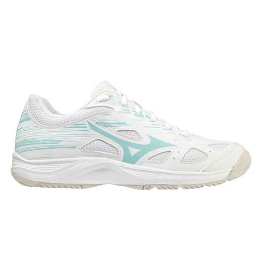 Stealth Star Junior Netball White/Angel Blue/Nimbus Cloud - shoeguru-au