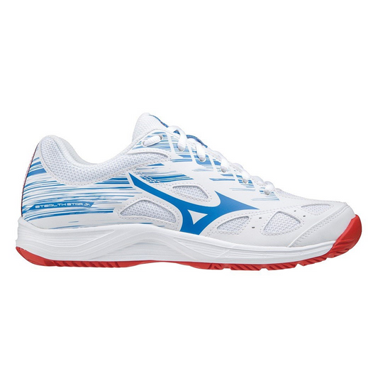 Stealth Star Junior White/Fiery Red/F.Blue - shoeguru-au