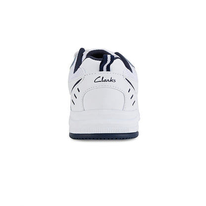 Clarks Advance (E+) White / Navy - shoeguru-au