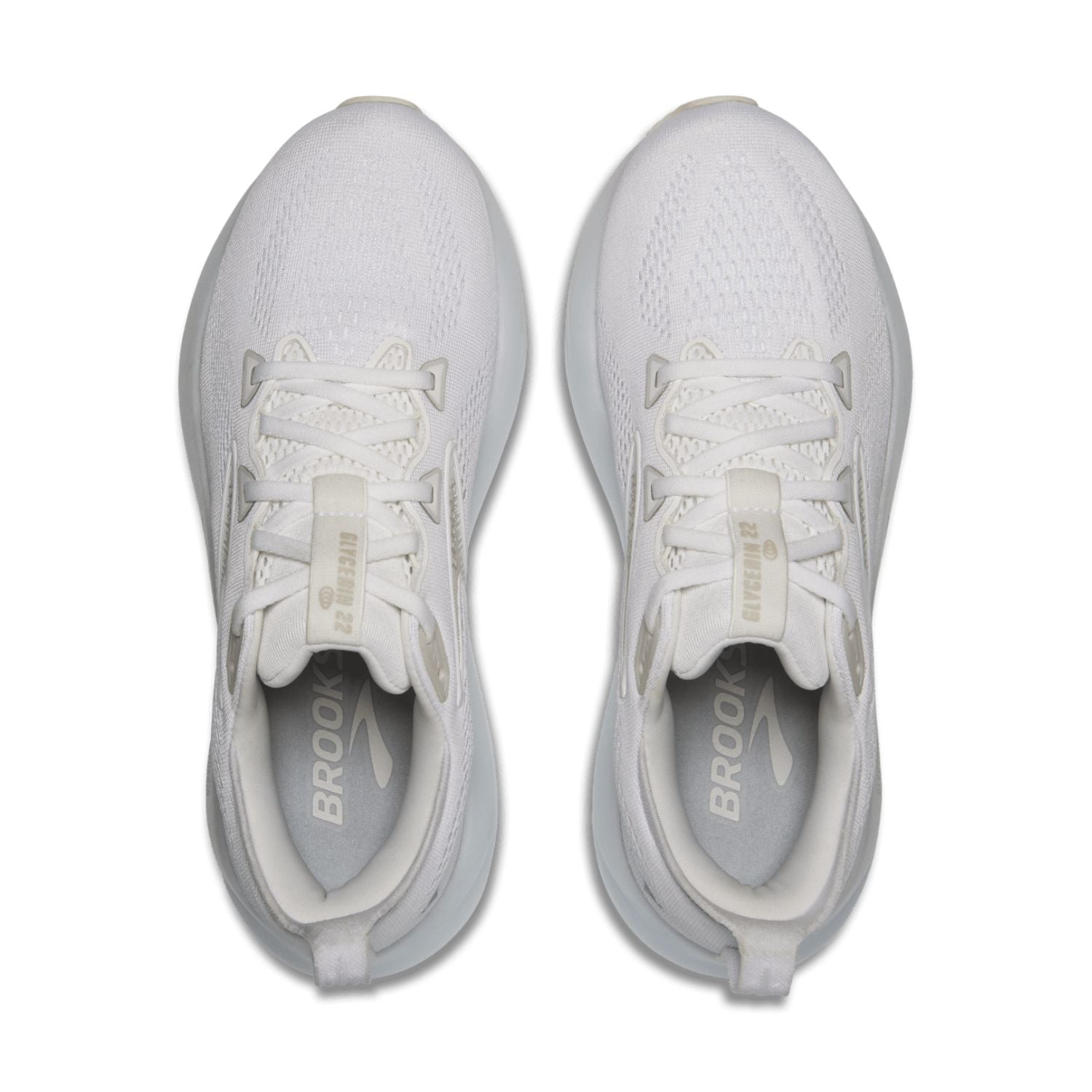 Brooks Women's Glycerin 22 (B) White / White / Grey - shoeguru-au