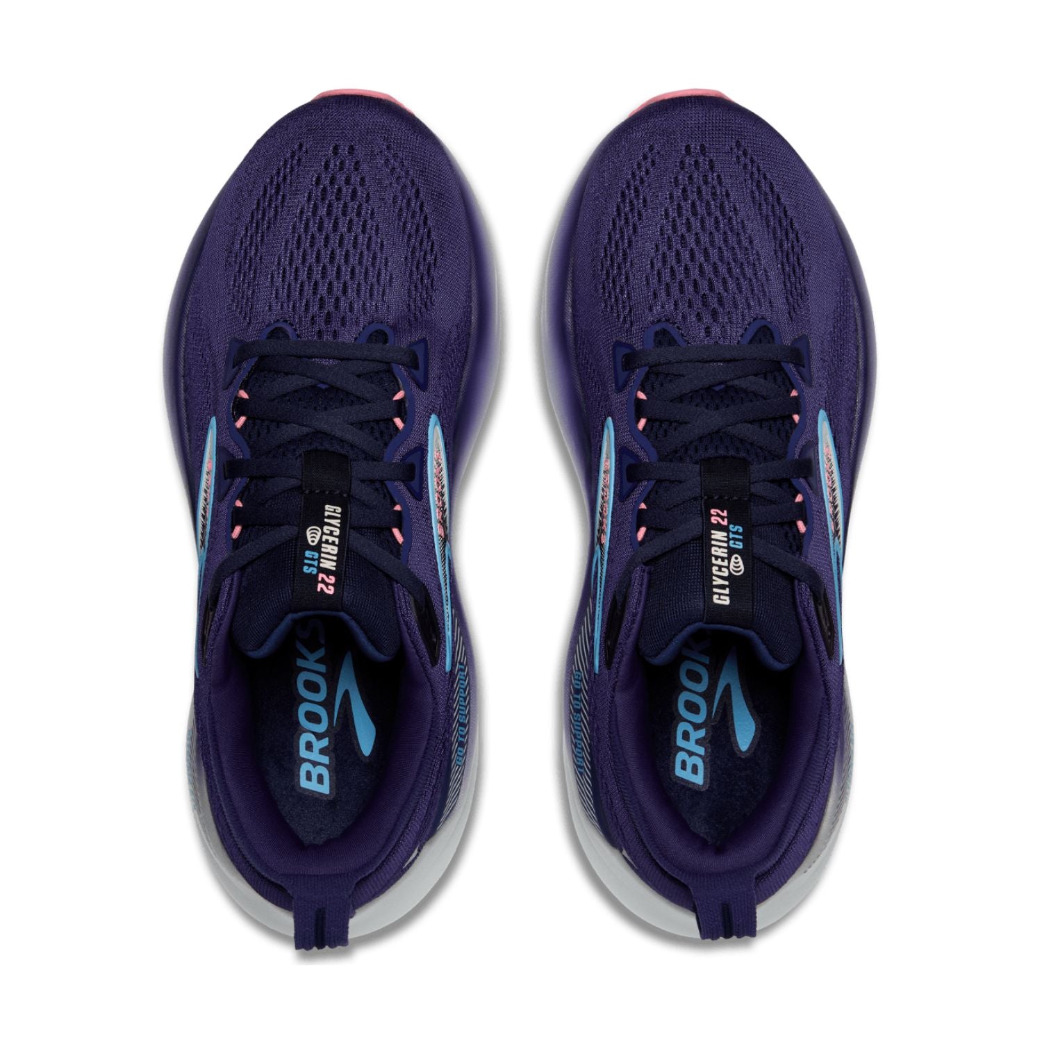 Brooks Women's Glycerin GTS 22 (D) Blue Ribbon / Peacoat / Dianthus - shoeguru-au