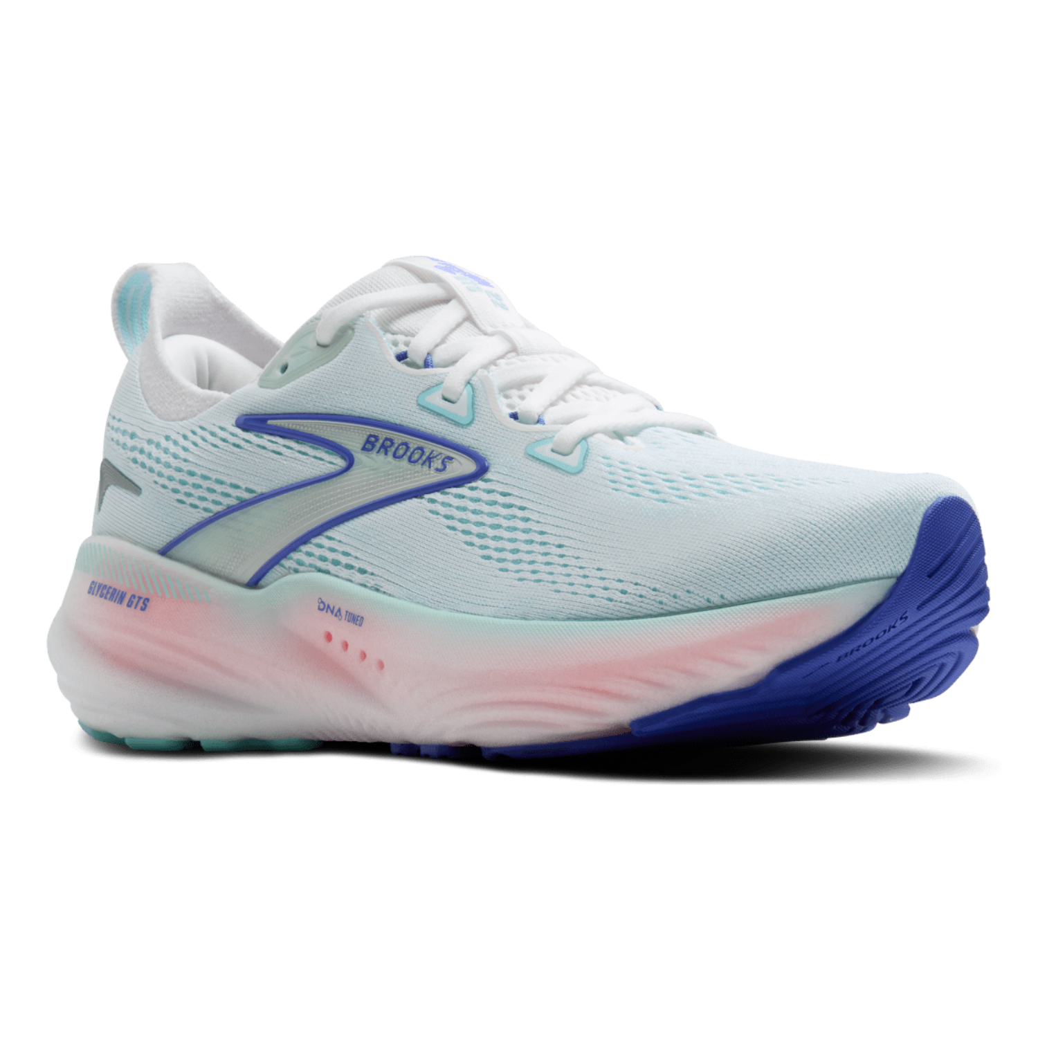 Brooks Women's Glycerin GTS 22 (B) White / Amparo Blue - shoeguru-au