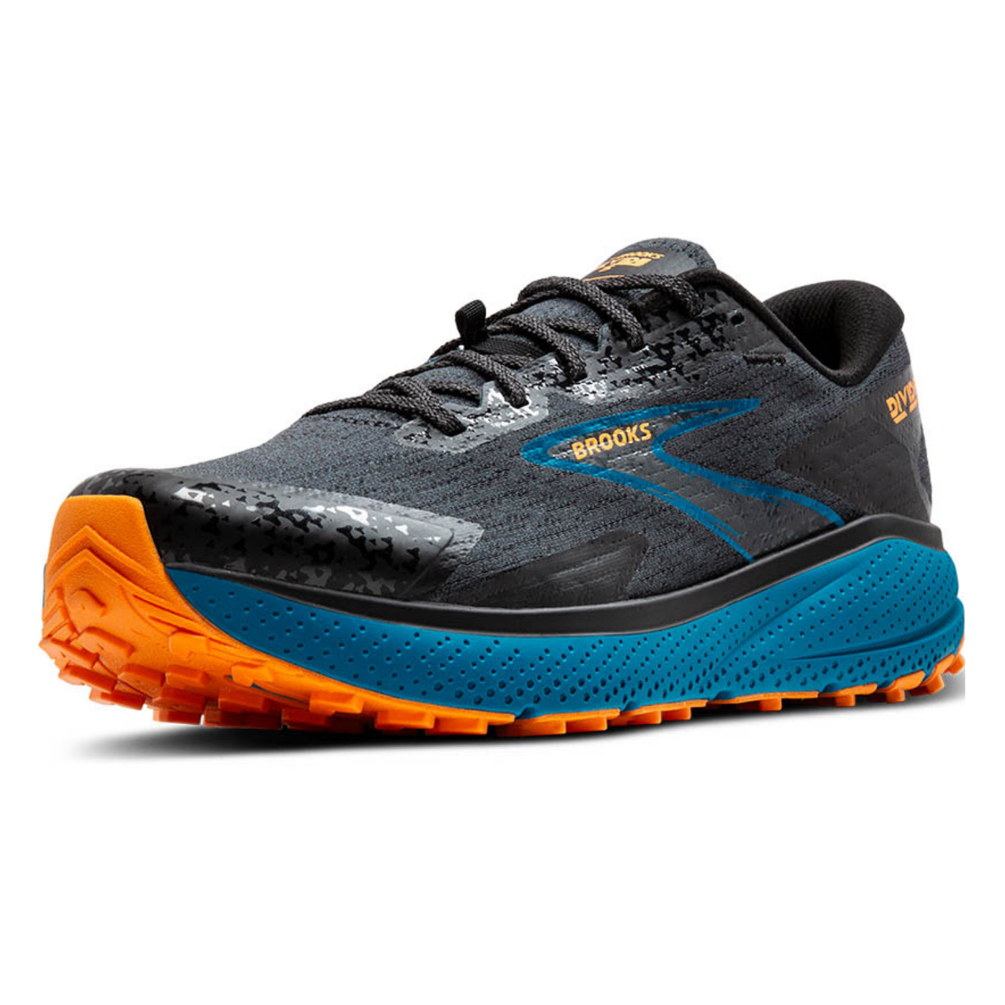 Brooks Men's Divide 5 (D) Ebony / Mosaic Blue / Org - shoeguru-au