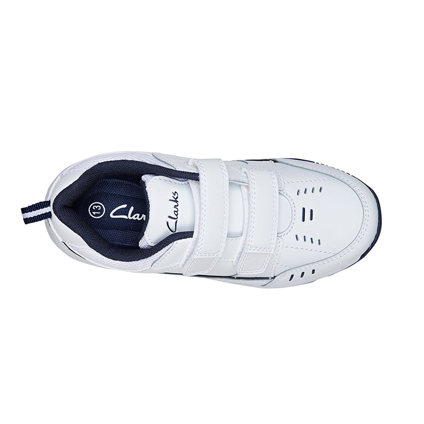 Clarks Advance (E+) White / Navy - shoeguru-au