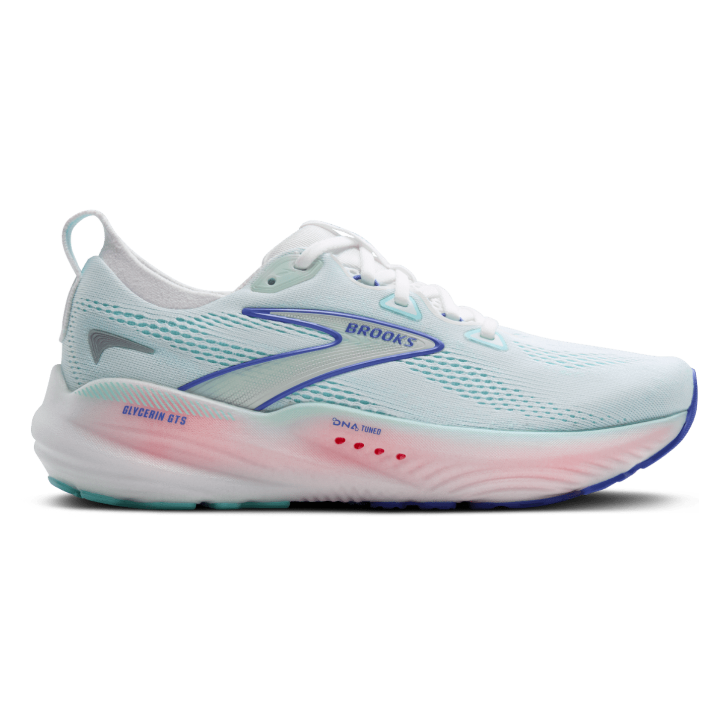 Brooks Women's Glycerin GTS 22 (B) White / Amparo Blue - shoeguru-au