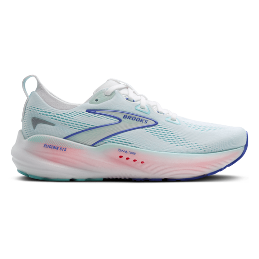 Brooks Women's Glycerin GTS 22 (B) White / Amparo Blue - shoeguru-au