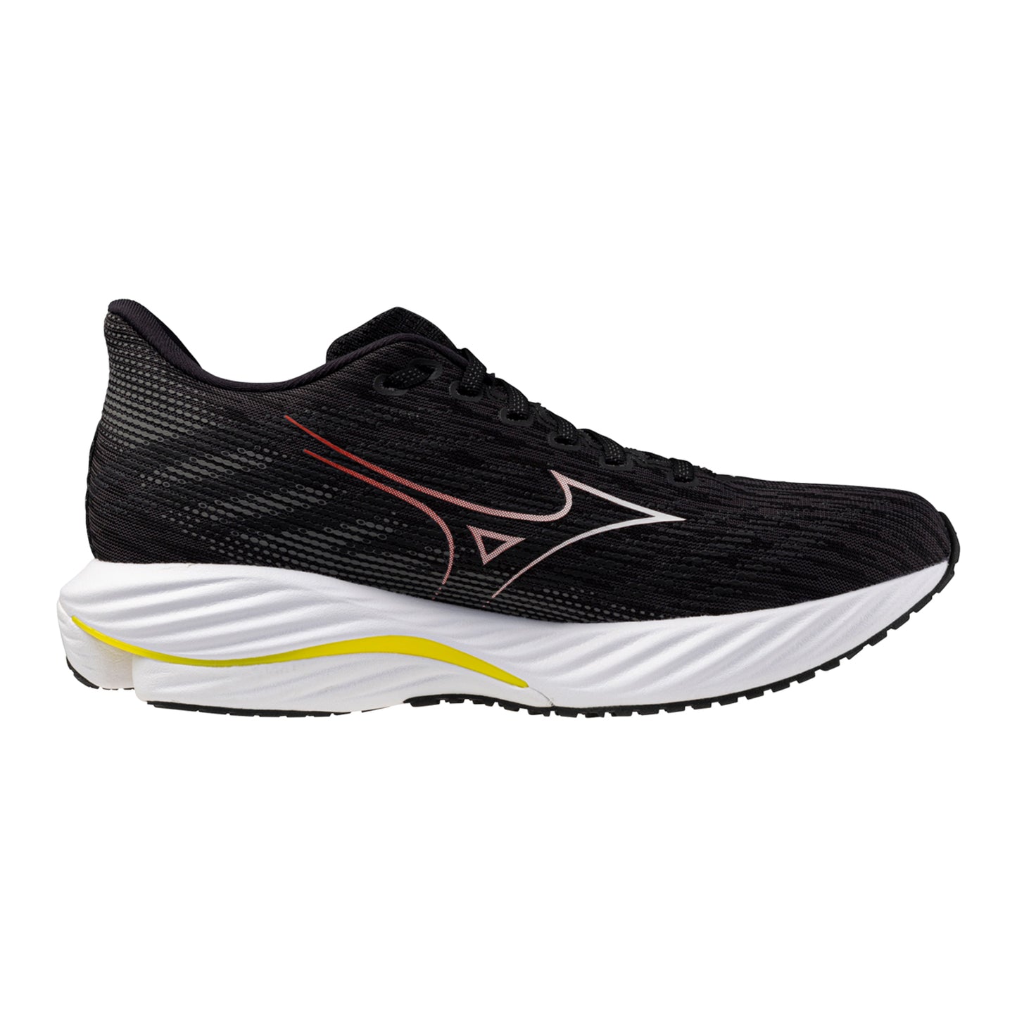 Mizuno Men's Wave Rider 28 (D) Black / White / Evening Primrose - shoeguru-au