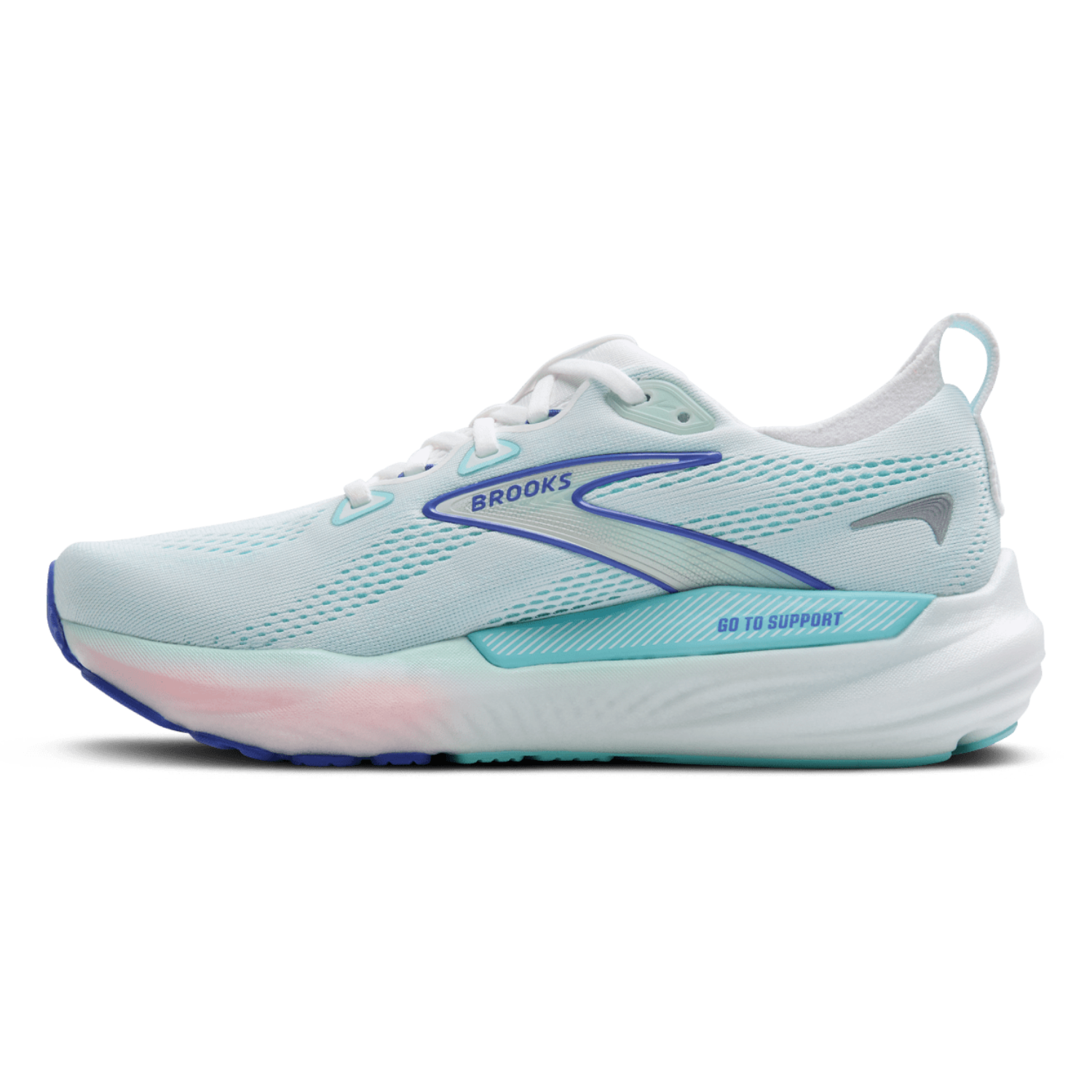 Brooks Women's Glycerin GTS 22 (B) White / Amparo Blue - shoeguru-au